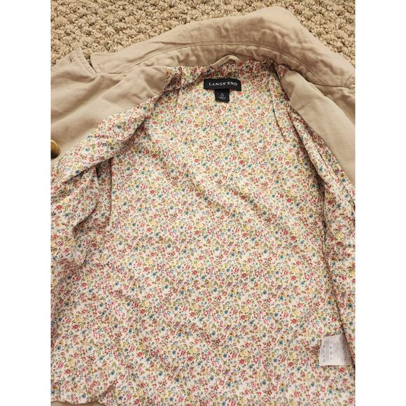 Lands' End Girl's Medium Khaki Lined Jacket Size M 5-6 100% Cotton - Picture 3 of 5